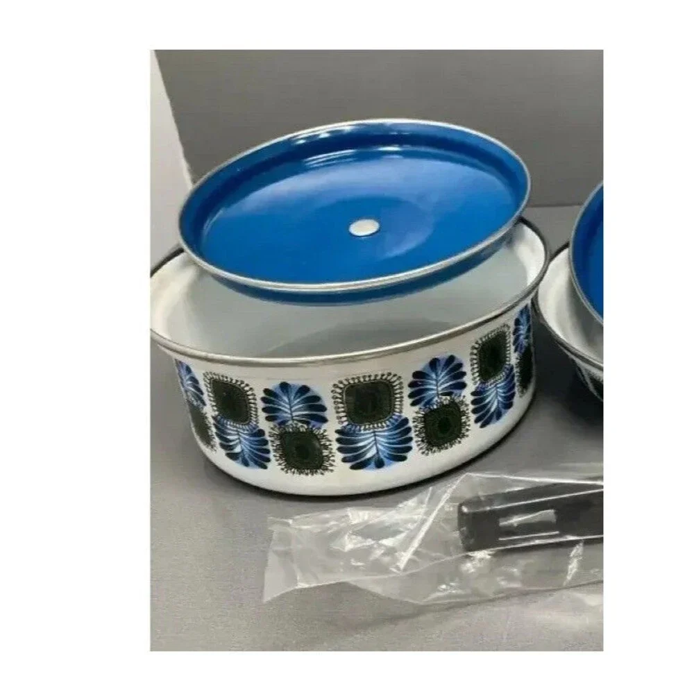 Austria Email Universal 7” Saucepan Enamel Peacock Blue Green ST-16 Vintage NEW